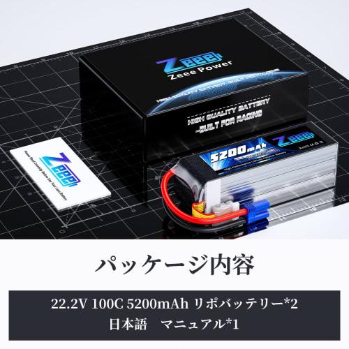 Zeee 6S LiPo Battery, 22.2V 100C 5200mAh, High-Capacity LiPo Battery with EC5 Plug, for RC Cars, Drones, and More, 2-Pack