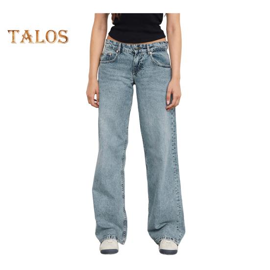 

Женские брюки с карманами, с низкой талией, прямые, широкие, с застежкой-молнией, длинные, для повседневной носки и путешествий S синий