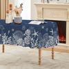 Summer Ocean Rectangle Tablecloth for Table Decor Sealife Shells Starfish Seaweed Conch Dining Table Cloth Holiday Party Decor