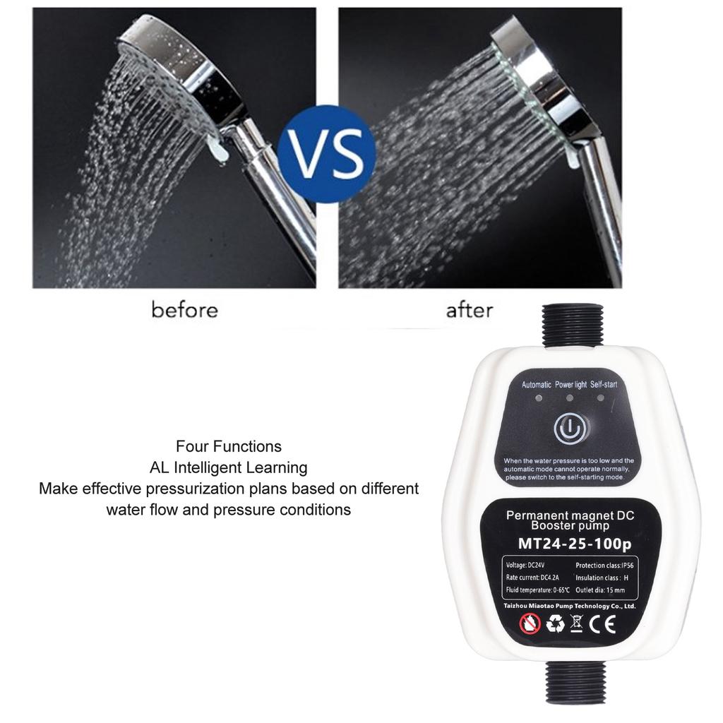 Booster Pump Low Noise 100W 24V 25L Full Automatic Intelligent Sensing Quiet Water Pressure Boost Pump 100Pa