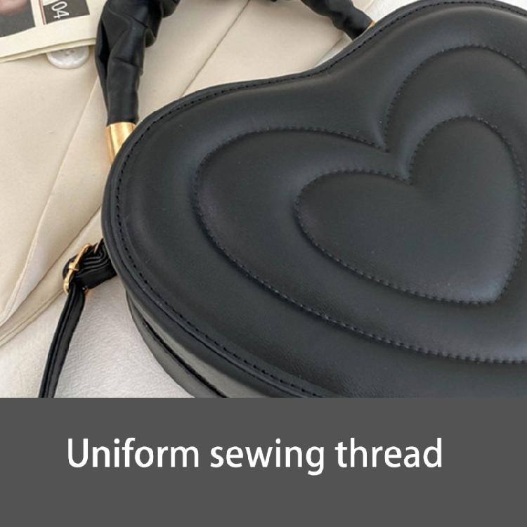 Solid Shoulder Crossbody Bag PU Leather Heart Shape Handbag for Daily Activity