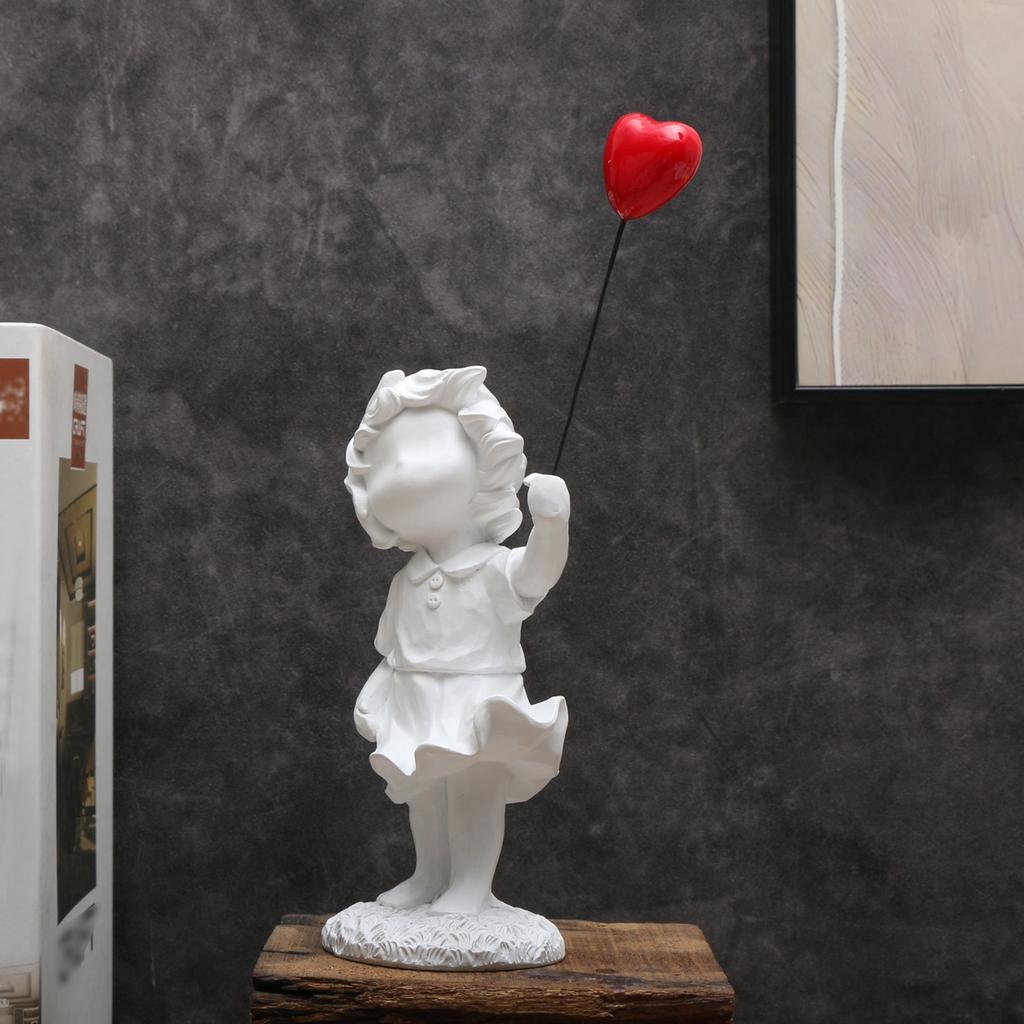 Banksy Heart Balloon And Flying Girl Inspired Artwork Modern Sculpture Home Decoration Statue Decoration