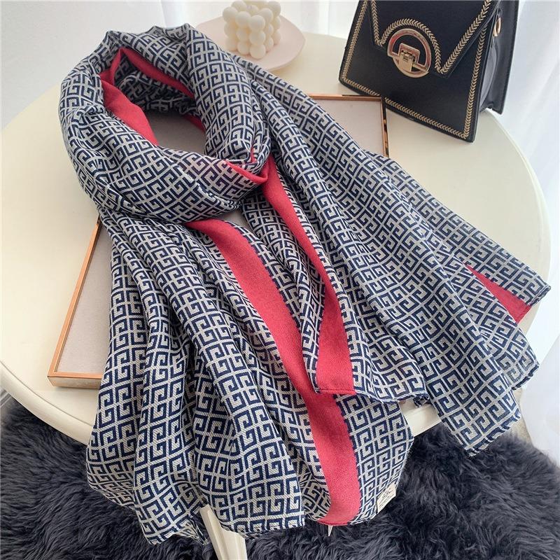 New cotton feel scarf linen spring and summer travel shawl autumn and winter scarf women's thin literary headscarf large size