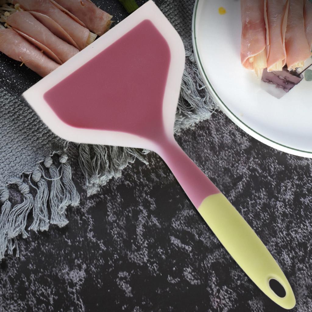 Non‑Stick Silicone Shovel Spatula Wide Turner Cake Steak Pizza Kitchen Cooking Utensils(Green )