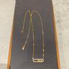 European-Style Gold-Plated S925 Silver Diamond Paperclip Necklace with Three Movable Beads