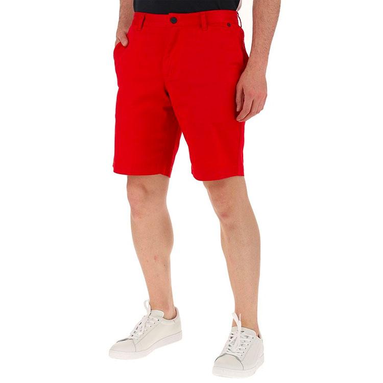 Emporio Armani Solid Color Straight Leg Button Casual Shorts Men shorts Red 3GPS12-N71Z-1450