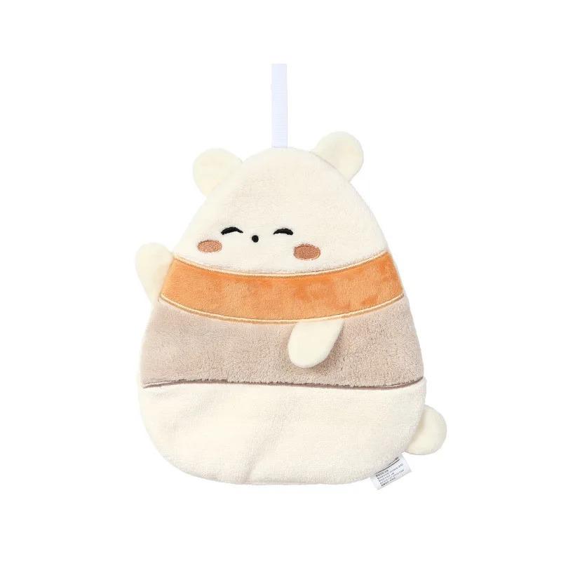 Cartoon Animals Coral Velvet Hand Towel Hangable Quick Drying Microfiber Towels Home Kitchen Soft Terry Towels Bathroom Supplies