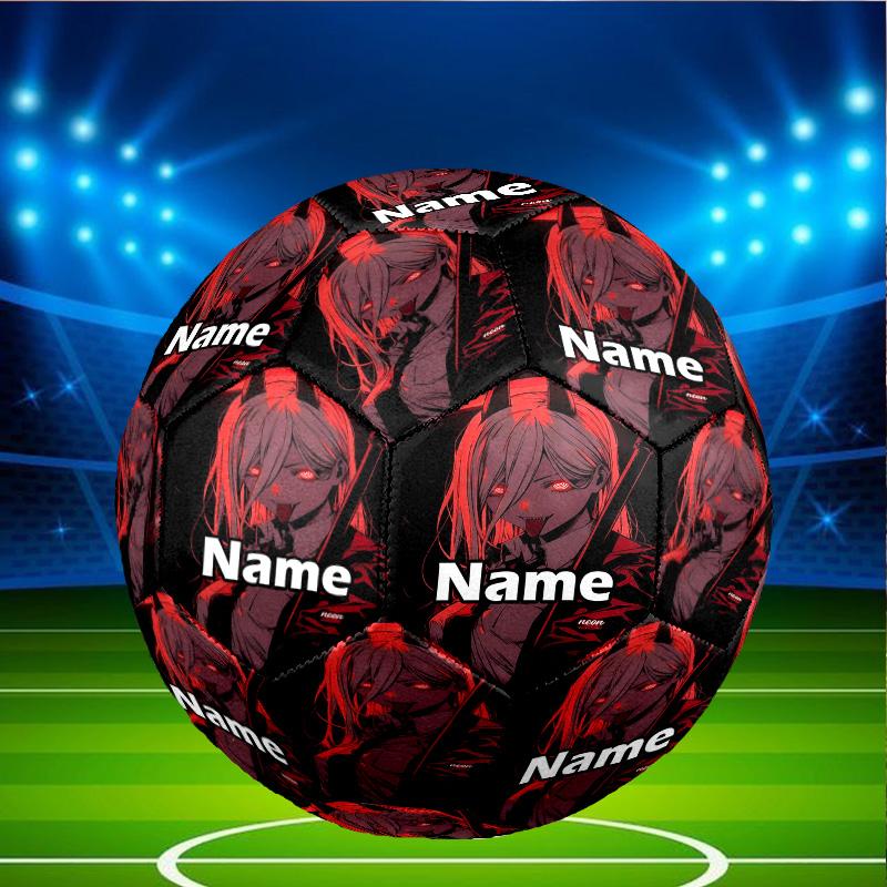 Custom Name Personalized Makima Chainsaw Man Print Size 5 Soccer Ball Training & Match Football, for Team, Kicking, Gift for Football