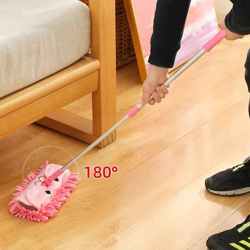 Cleaning Play Childrens Mop Set With Reusable Dustpan Flat For Tool Educational