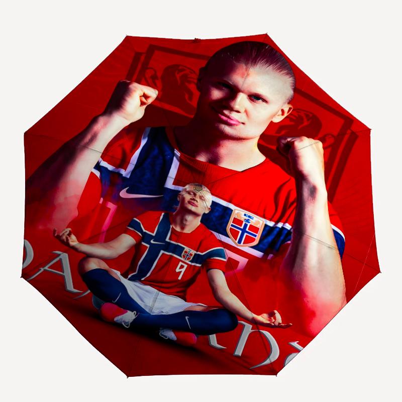 1pc H-Haaland Umbrella, Sun Protection, And UV Shielding. It Has Eight Sturdy Ribs for Outdoor Use And Perfect As a Holiday Gift
