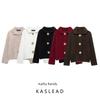 Kaslead New Arrival Women's Clothing Fashion Style Fashion All-Match Flower Shape Decorated Row Button Knitting Outwear 9598175