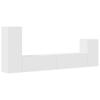 4 piece TV cabinet set white particleboard