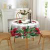 Christmas Round Tablecloth Waterproof Creative Printed Home Decor for Living Room Dining Table