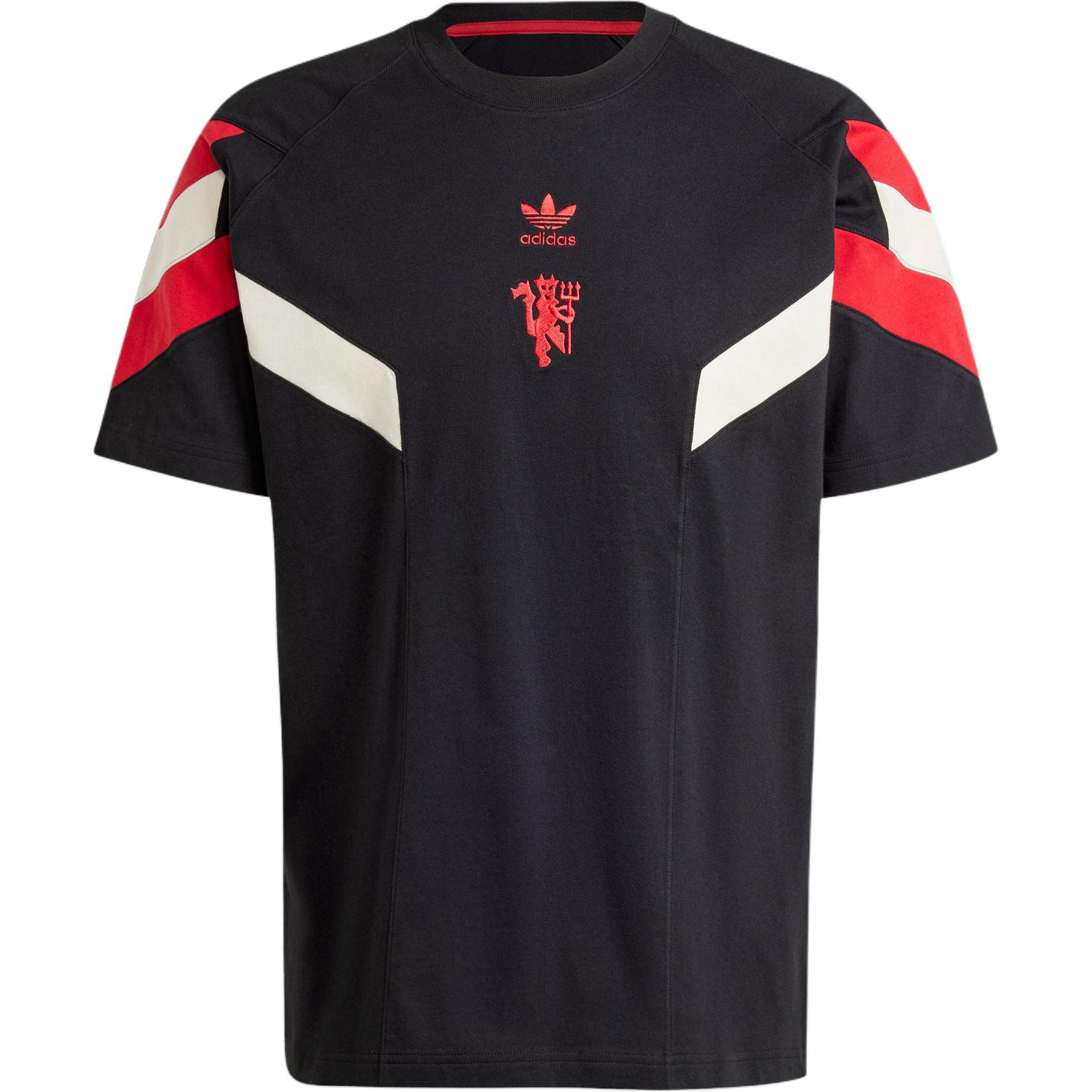 

Adidas Originals SS24 Manchester United Series Casual Culture Sports Футболка с коротким рукавом Мужская футболка, черный цвет IS6519 M