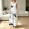 Sleeveless Floral Beach Dress ,Loose Fit Lightweight Summer Dress,Versatile for Daily Casual,Beach Vacation & Outdoor Use,Breathable Summer Wear