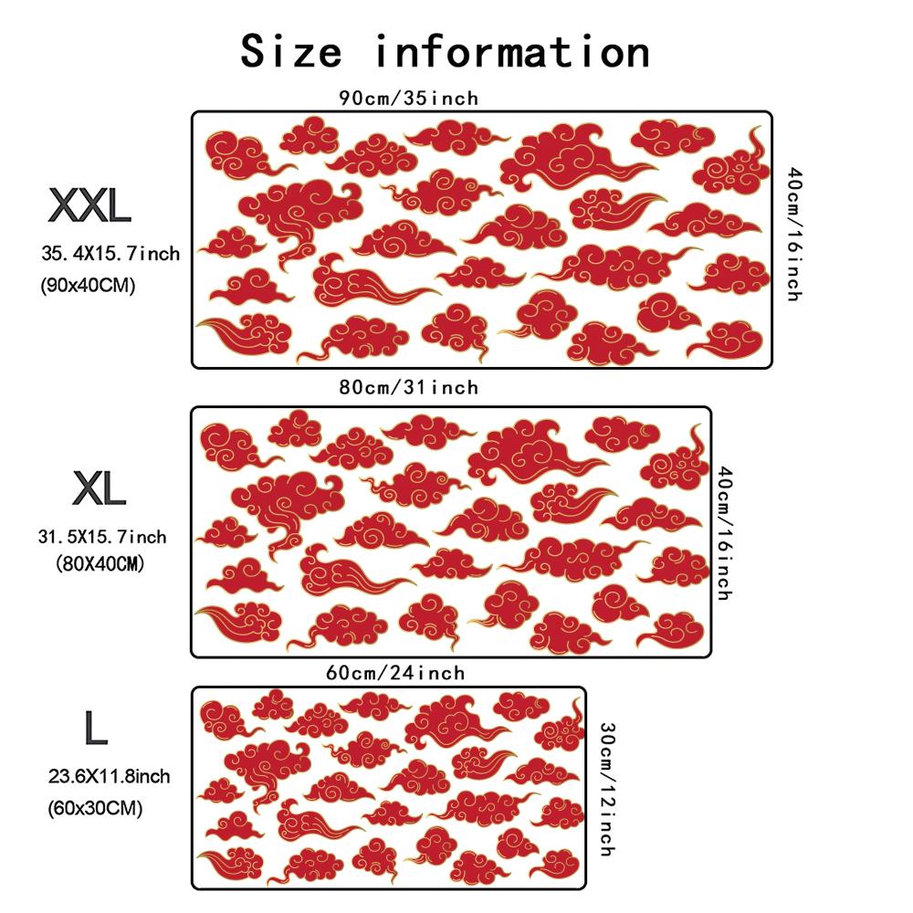 Xxl Cartoon Red Cloud Gaming Mouse Pad Hd Print NonSlip Rubber Large Desk Mat Lock Edge Keyboard Mat For Office Accessories 1pc