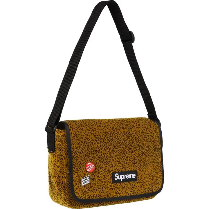 Supreme Bolso Bandolera Pequeño de Terciopelo Leopardo Canela