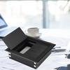 2pcs Table Desk Rectangle Aluminum Alloy Wire Cable Grommet Hole Cover with Brush