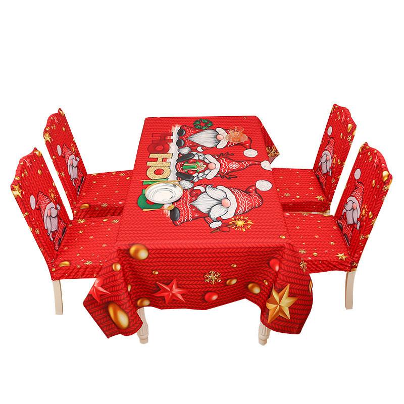 Santa Cartoon Christmas Claus Print Chair Covers Tablecloths Family Festivities