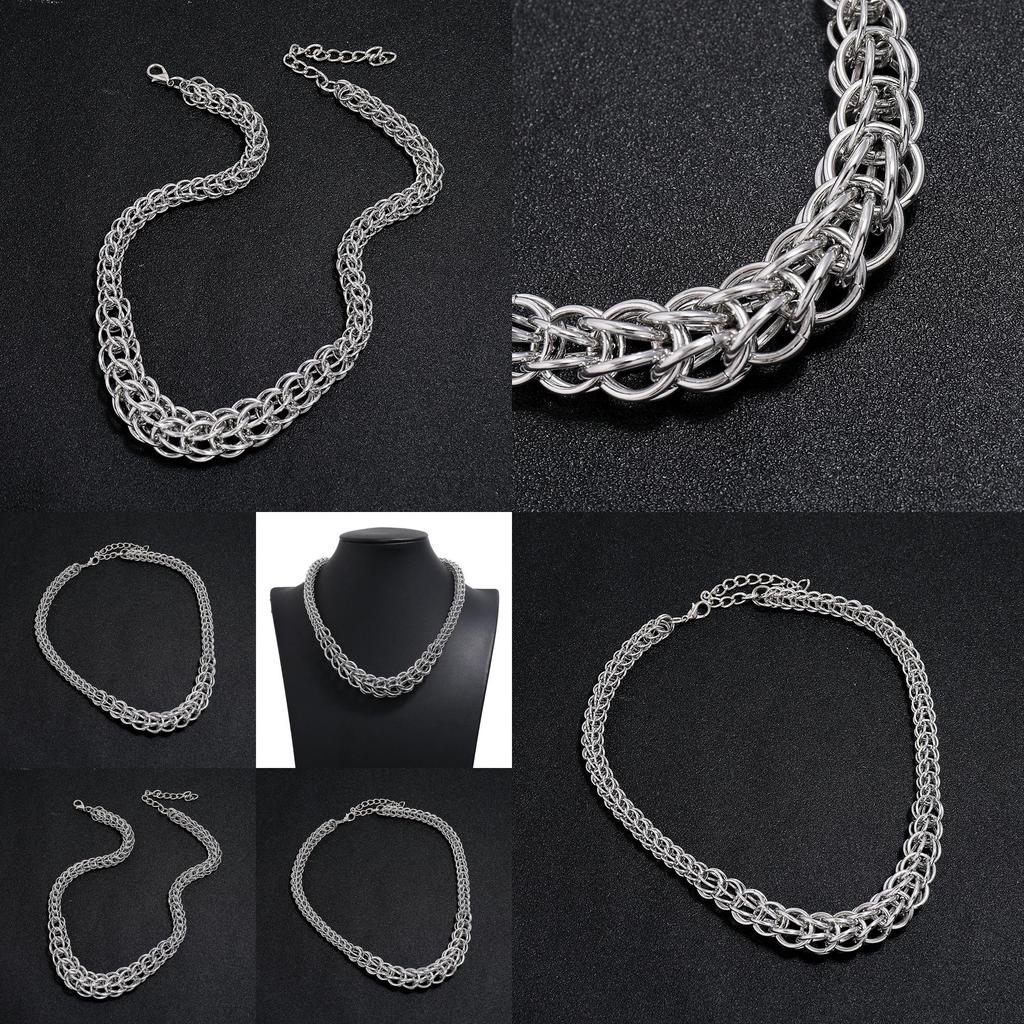 Summer Retro Steel Snake Chain Necklace With Multilayer Design For Artistic Fashion Enthusiasts