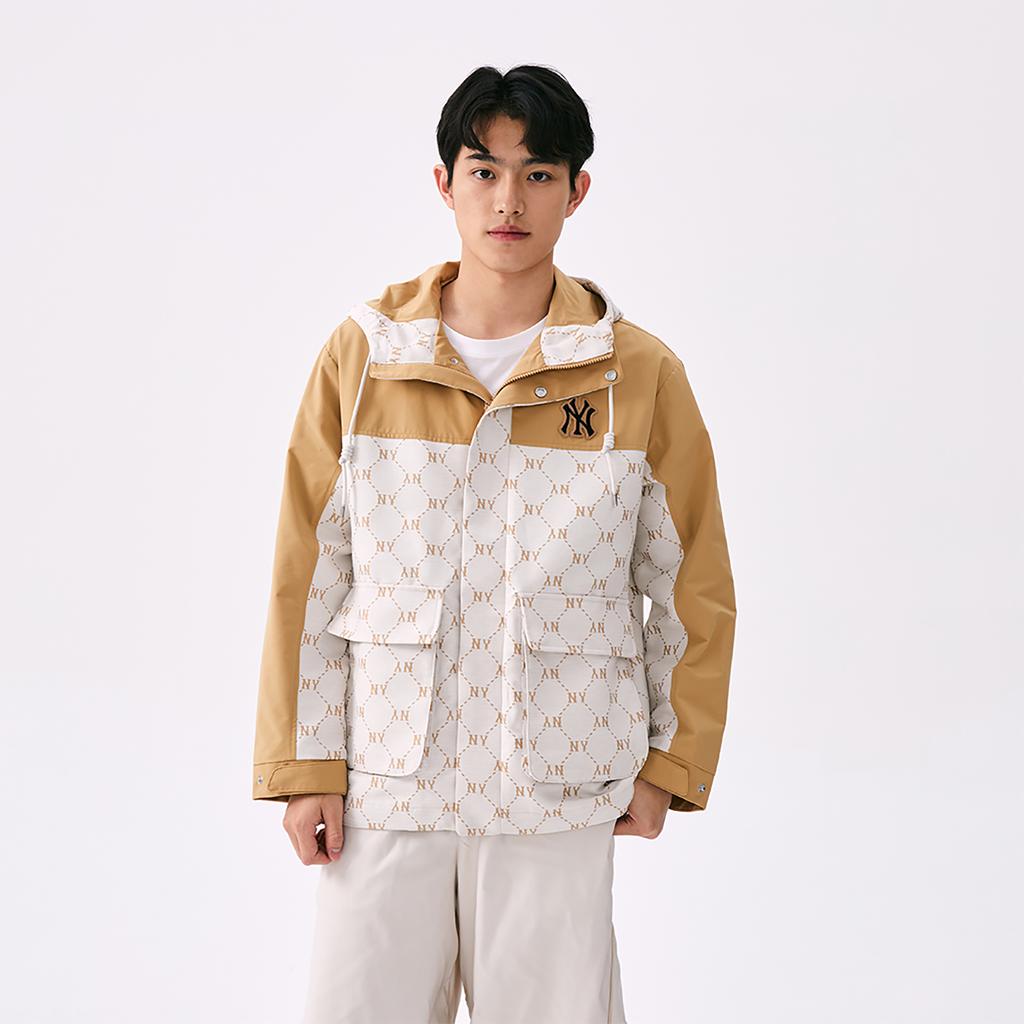 New MLB Monogram New York Yankees SS25 Jacket Unisex White/Khaki 3AWJM0151-50CAL