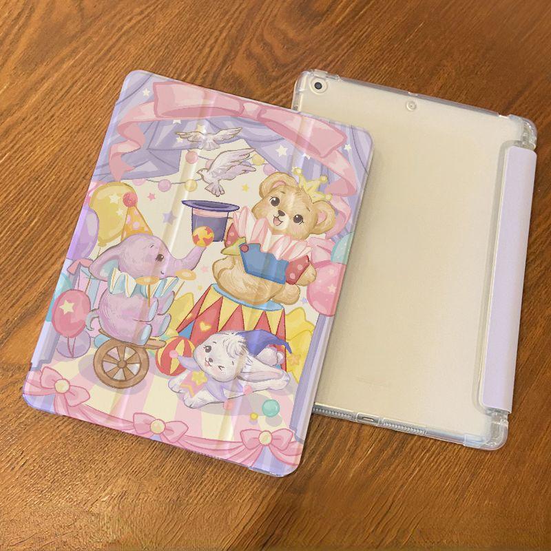 

Чехол для iPad Pro2024 11 13, симпатичный чехол в виде животного, складывающийся в три раза, для mini7/6, Air6 11 13, Pro2022 2021 2018 12,9, Air3/Pro2017 10,5 с держателем для карандашей iPad Air6（13）