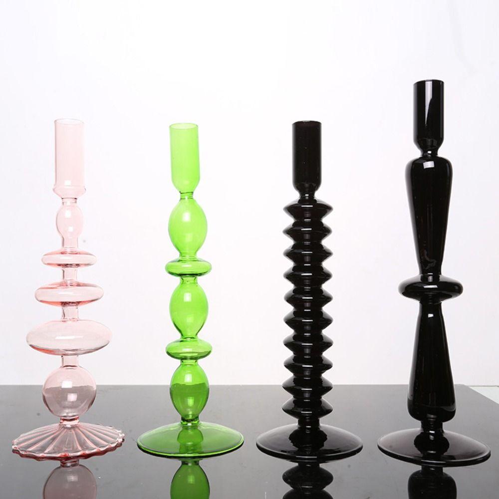 Flori Nuntă Petrecere Sticlă Bibliotecă Decorare Ornamente de Masă Vază Suporturi Lumânări Sfeșnice