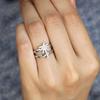 Fashion Coconut Tree Zircon Ring Femininity Simple Forked Ring Japan and Korea Diamond Tail Ring Creative Jewelry