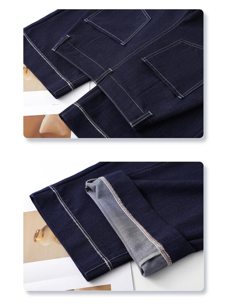 Women's Denim Blue Wide-Leg High-Waist Jeans for Summer 2025