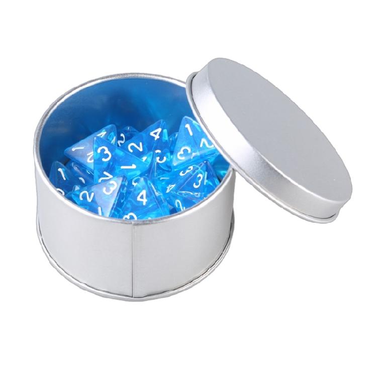 

25Pcs 4-Sided Number Acrylic Dices Polyhedral Dices Clear Game Dices прозорий/синій