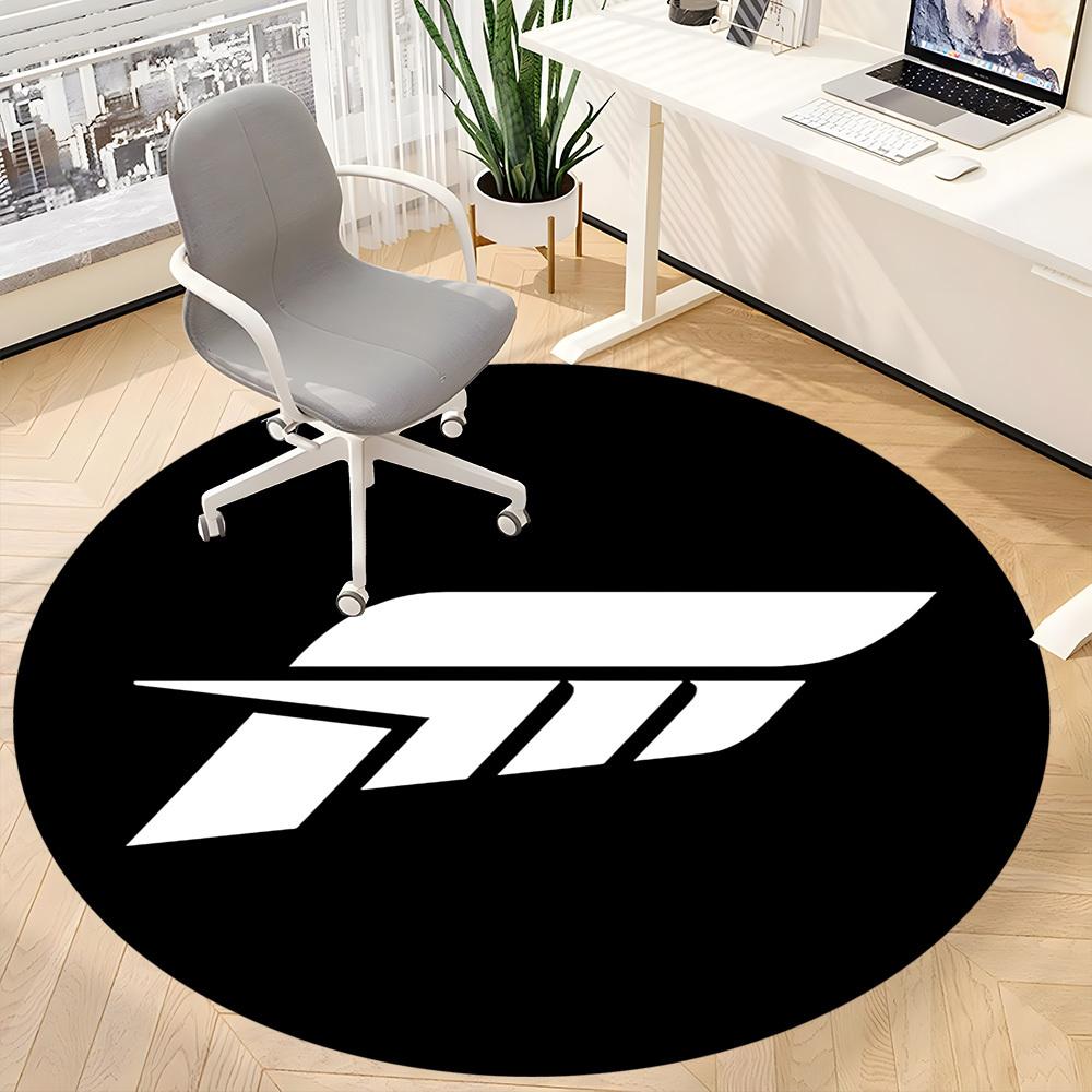 1pc Forza Horizon Office Round Area Rug, Indoor Mat Suitable For Office,Bedroom Living Room Home Decor, Room Deco A0926044