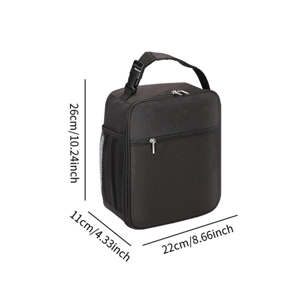 Insulated Lunch Bag with Handle and Bottle Pocket Meal Tote Thermal Leakproof Lunchbox for Hiking Picnic Travel Beach Women Men