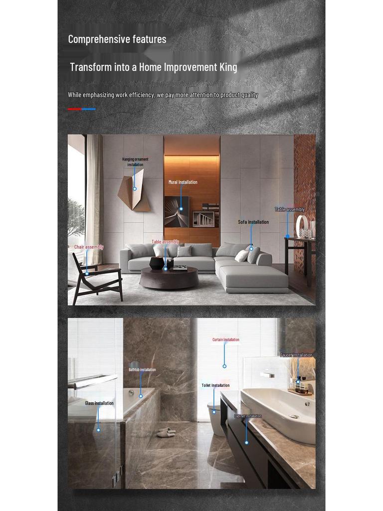 Household Electric Hammer Drill Set: Handheld Wall Drilling Tools