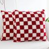 Chessboard Plush Pattern Pillowcase Car Home Living Room Sofa Bedroom Cushion