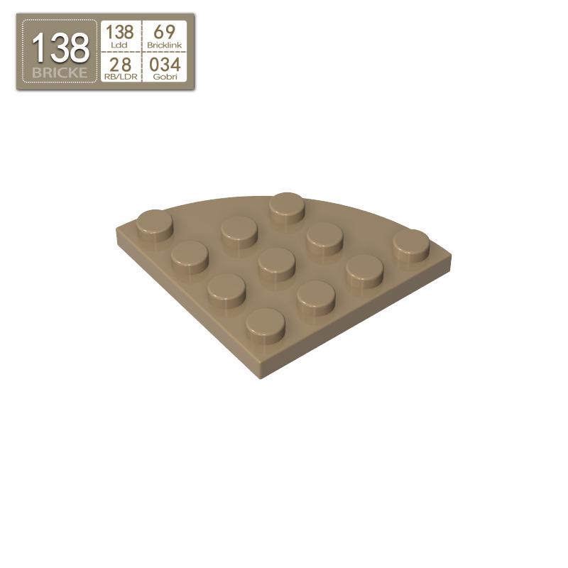 

BRICKE 4x4 Round Corner Plate Arc, Compatible with Lego 30565, MOC Building Blocks, Small Parts Piece