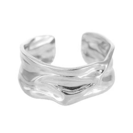 

Adjustable Ring Lightweight Comfortable to Wear Anti-Oxidation Open Ring Exquisite Craftsmanship Niche Style Ring for Women срібний
