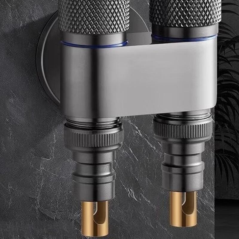 

TLXT Stainless Steel Double Outlet Washing Machine Faucet