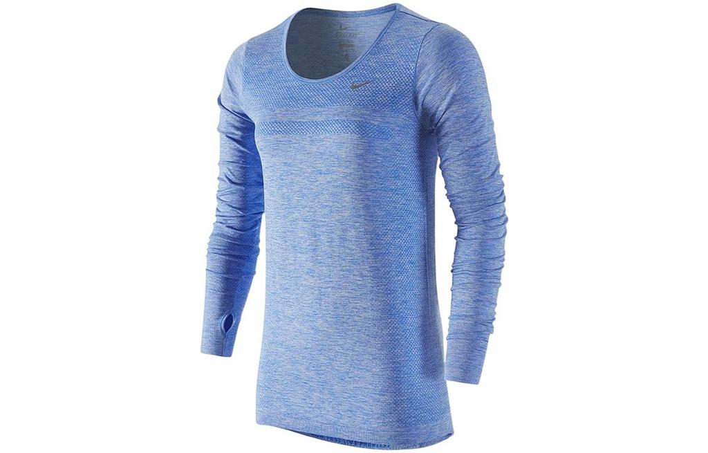 Nike T Shirts Women's Blue Crew Neck Moderate Straight Fit 644684-429