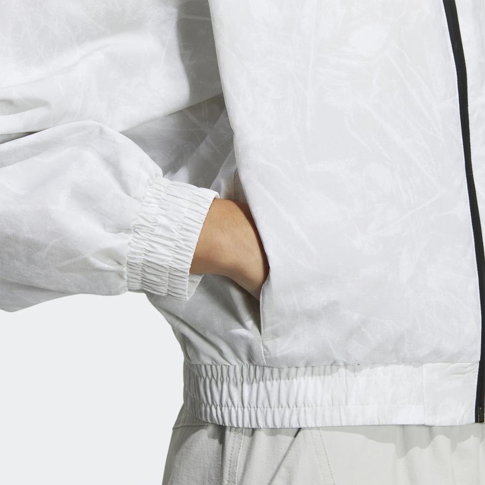 Adidas Originals Three Stripes Patch Pocket Stand Collar Front Zip Sports Jacket Women Jacket Gray HS9507