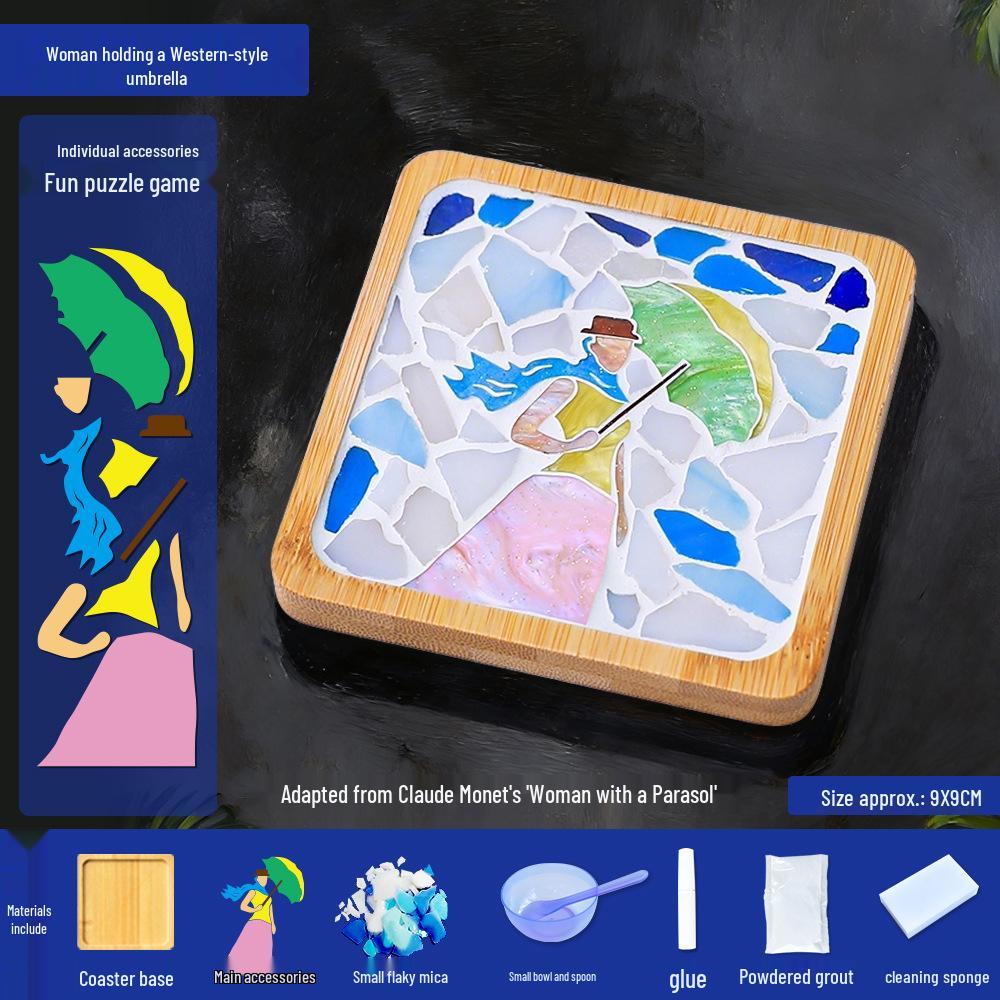 Mosaic Coaster DIY Kit: Creative Handmade Collage Art Set