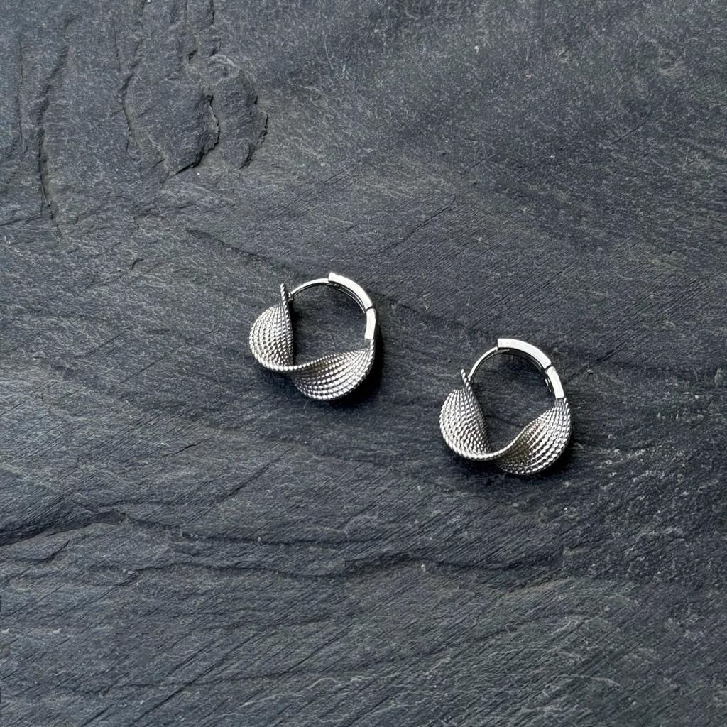 Vintage Simple Niche Geometric Circle Twisted Texture Earrings Ins Hundred Match Senior Sense of Earrings Shipping Personality Elegant Accessories