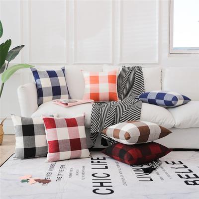 45x45cm Classic Checkered Plaid Cotton Linen Cushion Cover Car Home Sofa Seat Chair Decorative Pillows