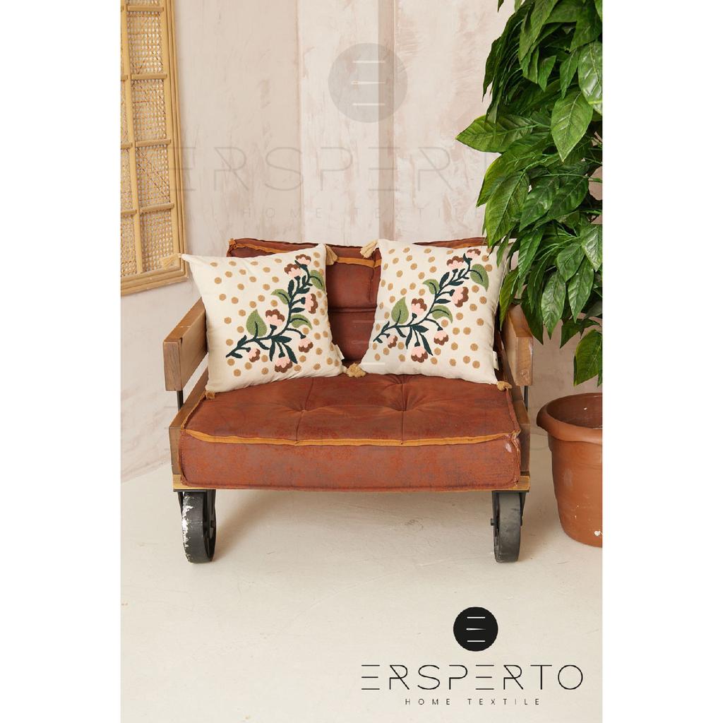 Flower Tassel Linen Decorative Throw Pillow Cover Pillow Case 1 Piece 43x43cm