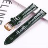 Red Bamboo Joint Pattern Genuine Leather Watch Strap, Unisex