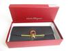 Authentic Salvatore Ferragamo Gancini Black Leather Gold H/W Flap Long Wallet #a429  Refurbished