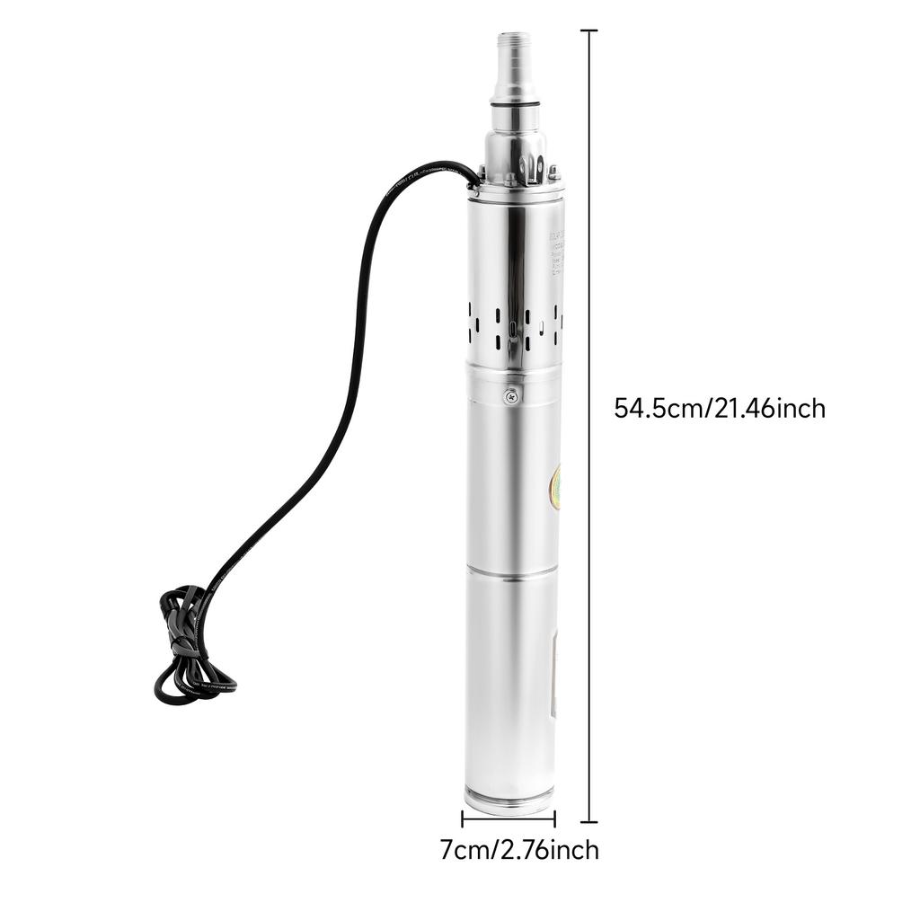 370W 24V Solar Water Pump Deep Well Solar Submersible Pump Head 65m Stainless Brushless Solar Water Pump