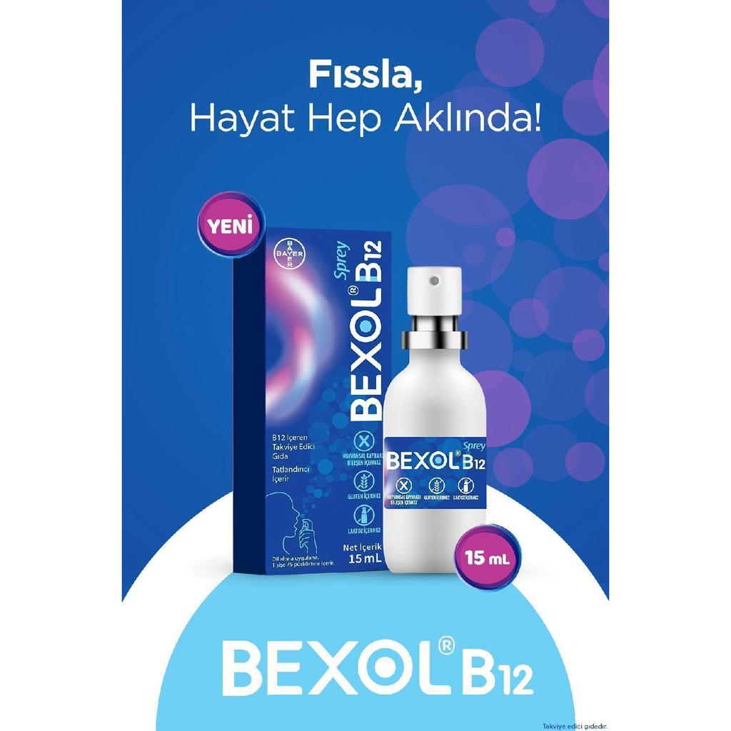 B12 Sublingual Spray, 15 Ml Food Supplement Containing Vitamin B12