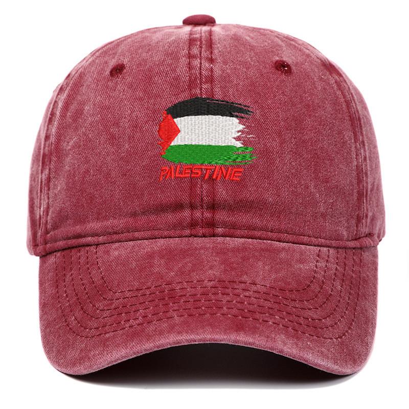 Výšivka Free Palestine na kšiltovce typu Dad Hat s nastavitelným zapínáním pro letní nošení venku