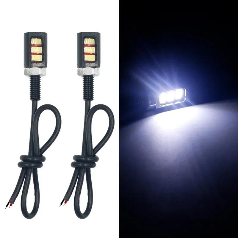 2Pcs/Lot Tail Number License Plate Lamp Accessories Screw Bolt Light White LED Car Auto Motorcycle Universal 12V SMD 3 LED 5630 2PCs White