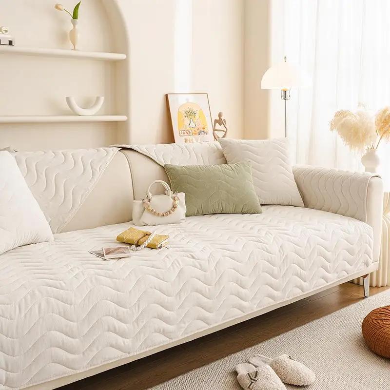 1pcs Thick Winter Plush Sofa Blankets Solid Color Anti-slip Furniture Cover for Living Room Seats Couch Cover for Dogs Pet